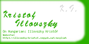 kristof illovszky business card